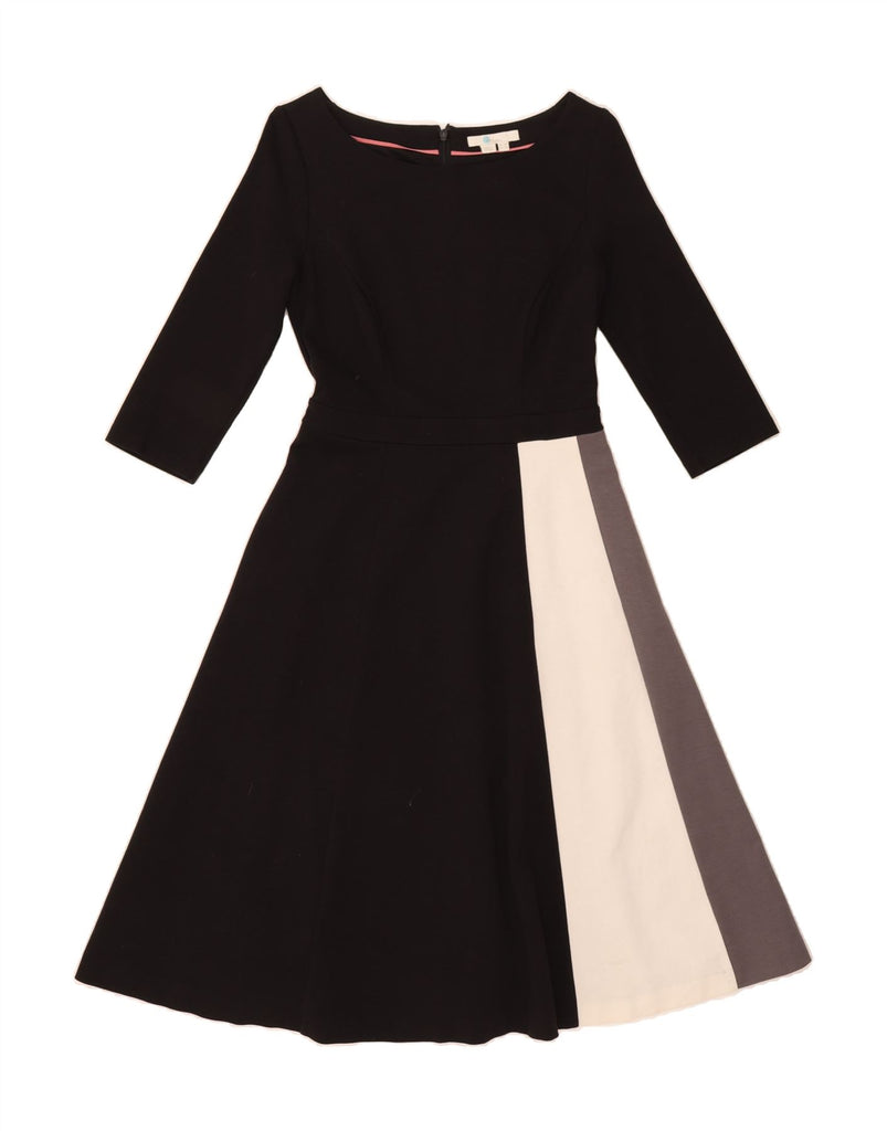 BODEN Womens Long Sleeve A-Line Dress UK 8 Small Black Colourblock Cotton Vintage Boden and Second-Hand Boden from Messina Hembry 