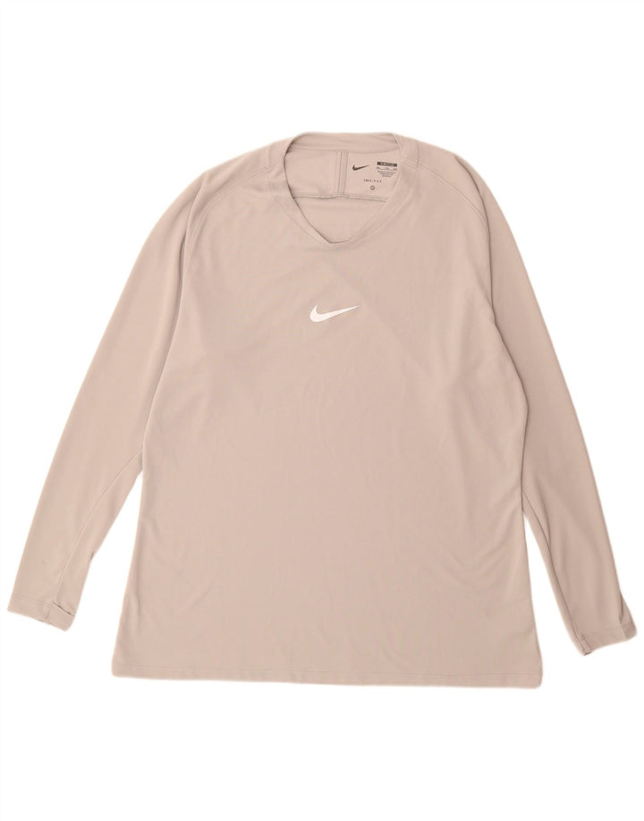 Мужские кроссовки Nike Dri Fit Slim Fit с длинным рукавом 2XL, серый полиэстер