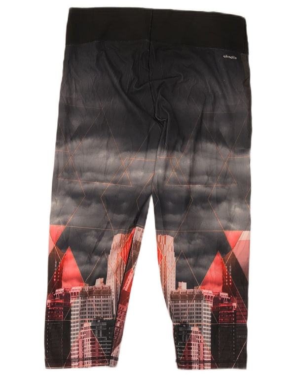 Женские леггинсы Adidas Climalite с рисунком UK 12/14, средние, черные с геометрическим рисунком