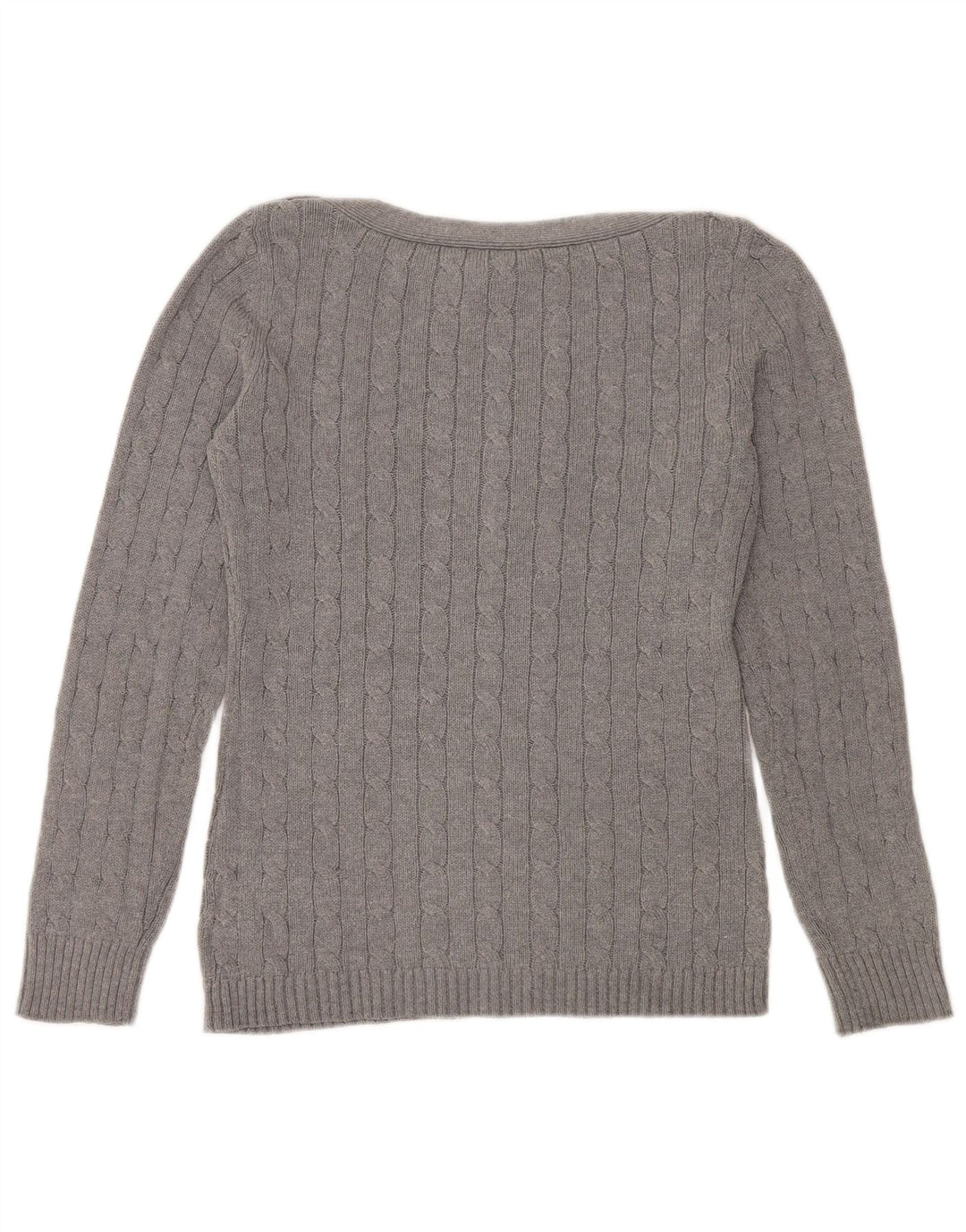 Женский джемпер с вырезом «лодочка» RALPH LAUREN, Великобритания 14, средний серый хлопок