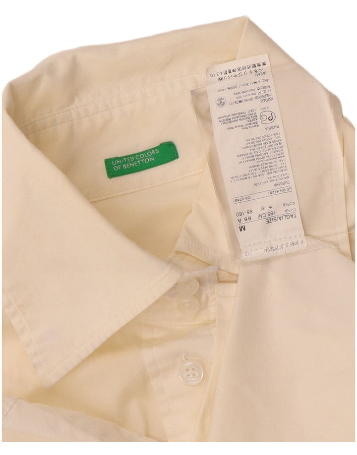 Женская деловая рубашка Benetton UK 12, средний белый хлопок, белый цвет
