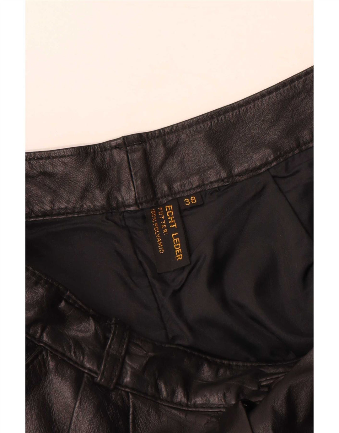 Винтажные женские кожаные брюки с пряжками EU 38 Medium W28 L30 Черные кожаные