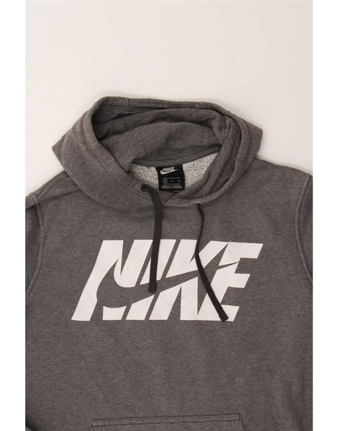 NIKE Mens Graphic Hoodie Jumper Medium Grey Cotton Vintage Nike and Second-Hand Nike from Messina Hembry 