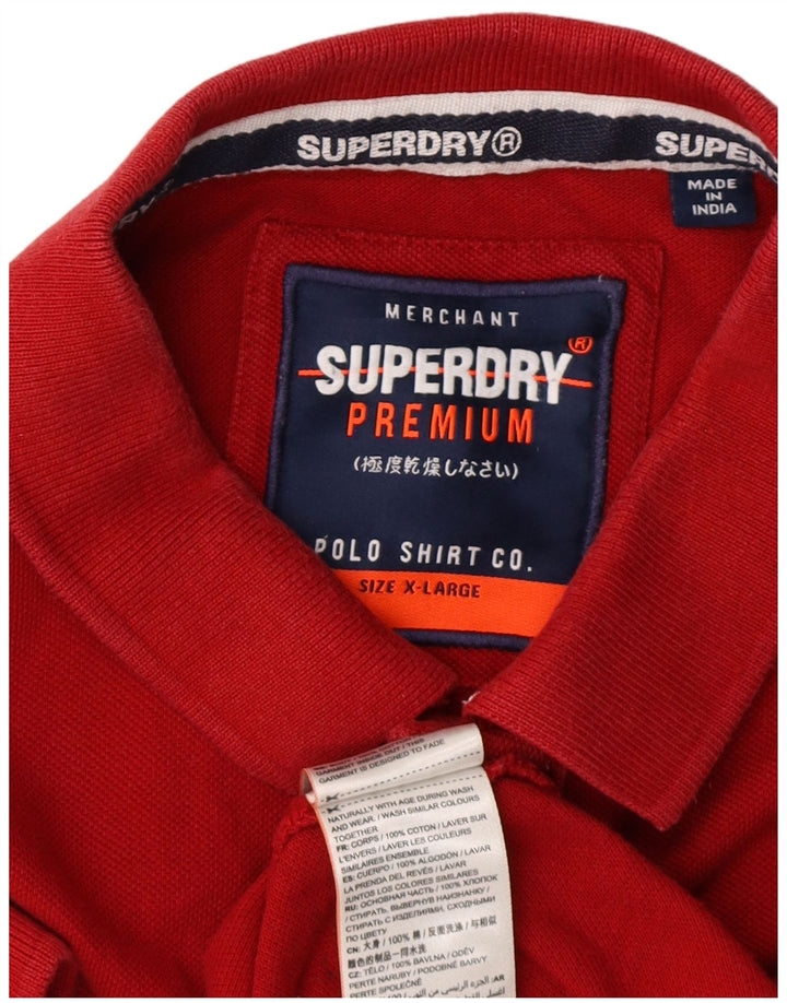 Мужская рубашка-поло с рисунком Superdry XL, красный хлопок
