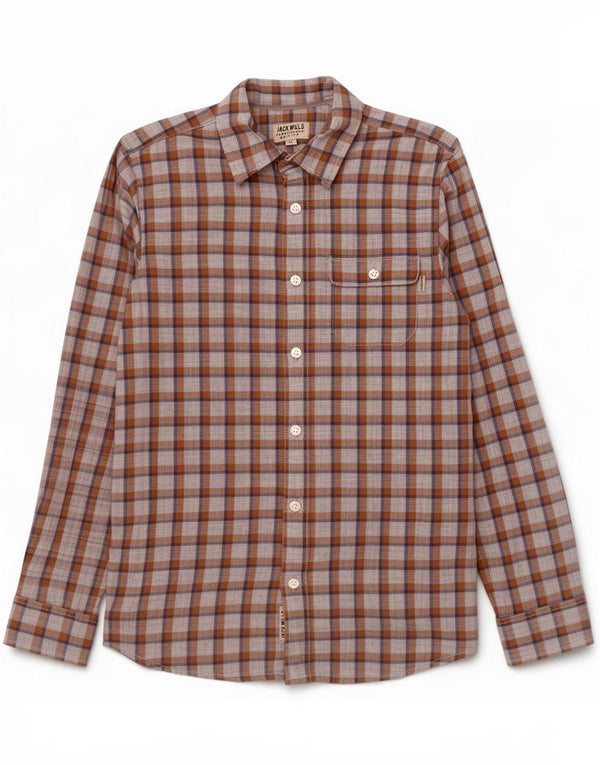 Мужская рубашка Jack Wills 2XS, коричневый клетчатый хлопок
