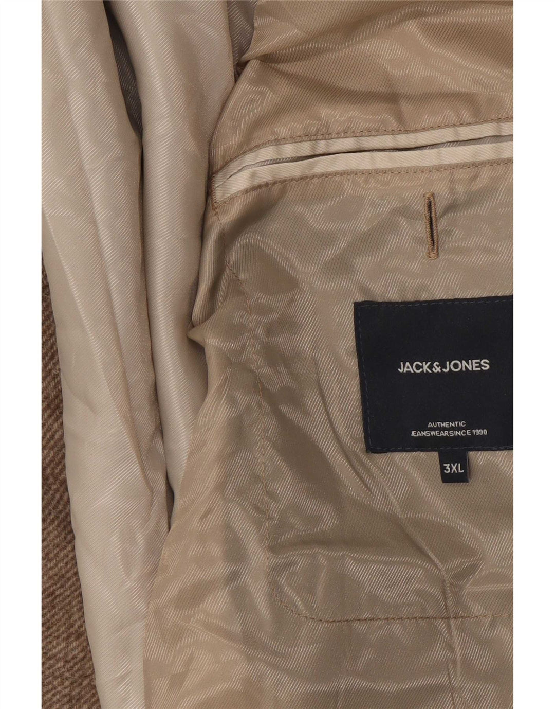 Мужское пальто Jack & Jones UK 46 3XL бежевый полиэстер