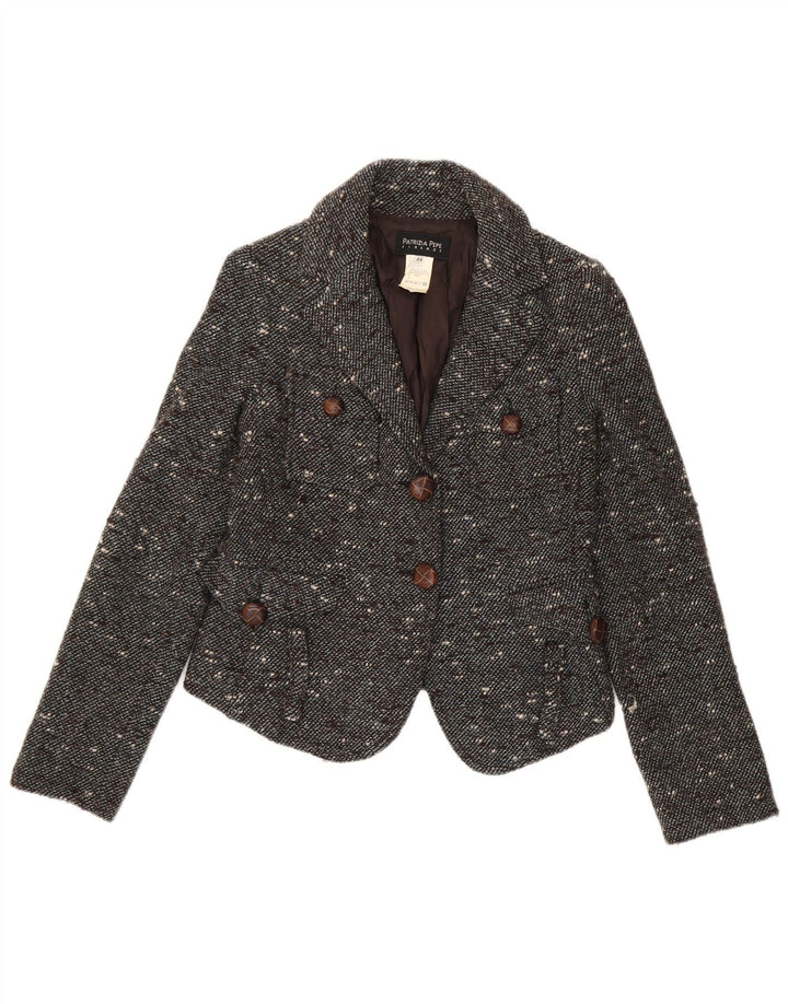 Женский укороченный пиджак на двух пуговицах Patrizia Pepe IT 44, средний серый в крапинку