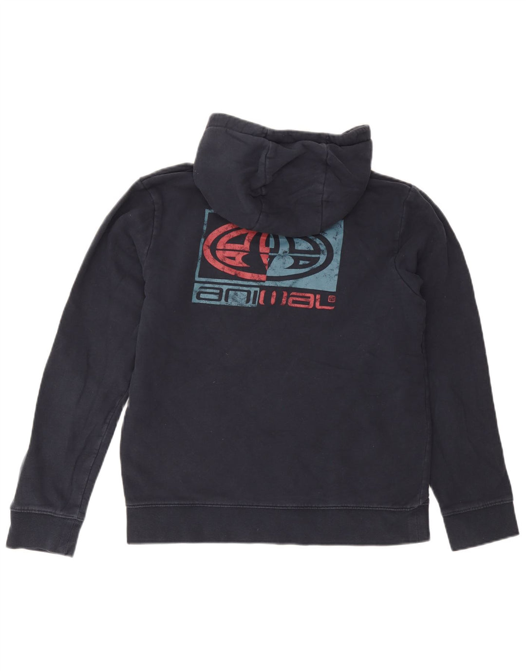 Мужской джемпер с капюшоном с рисунком животных, маленький темно-синий, хлопок