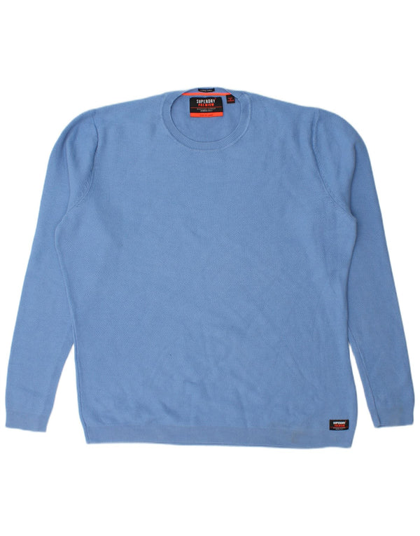 Мужской свитер Superdry с круглым вырезом 2XL, синий хлопок
