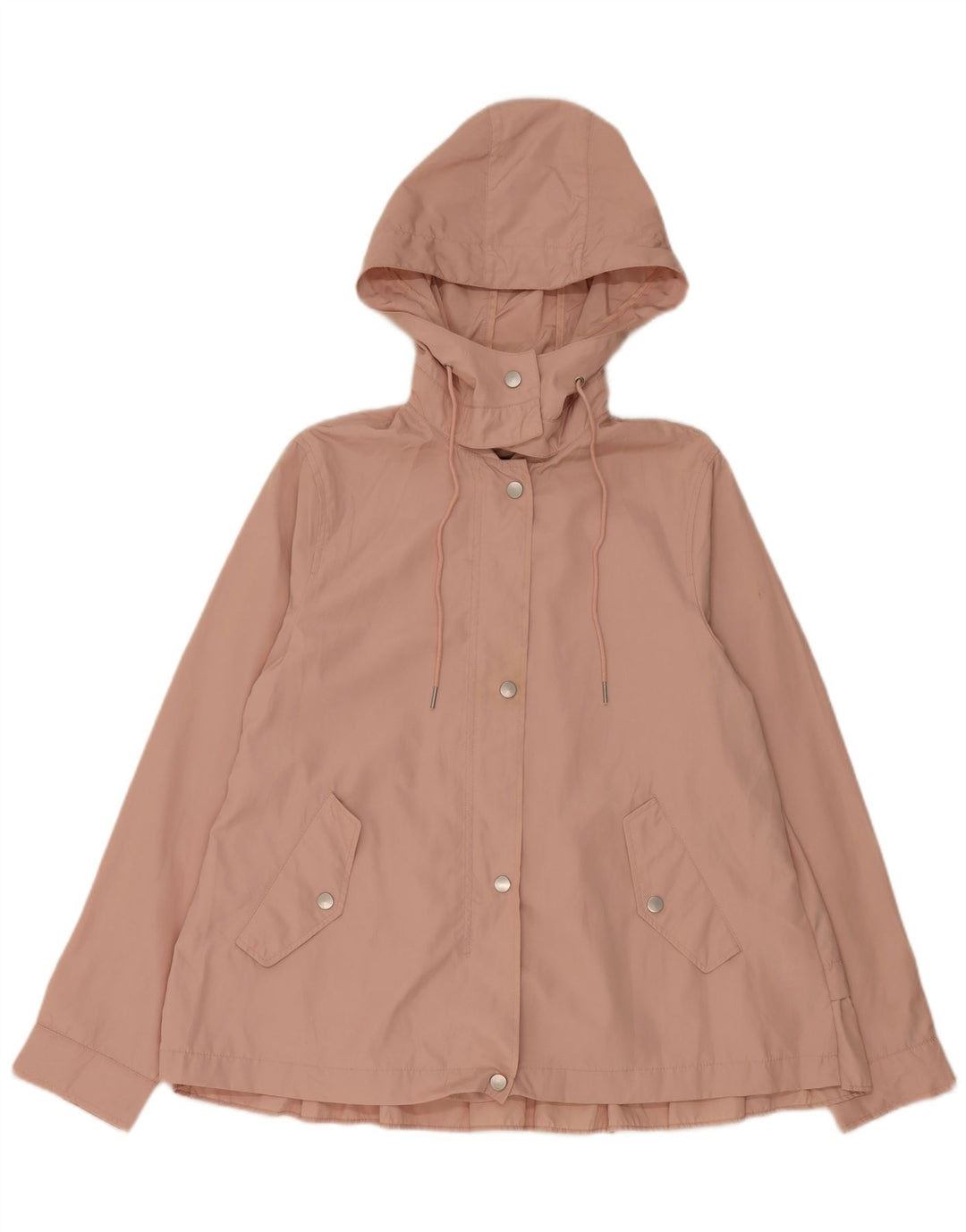 Женская дождевик с капюшоном Zara UK 14, полиэстер среднего розового цвета