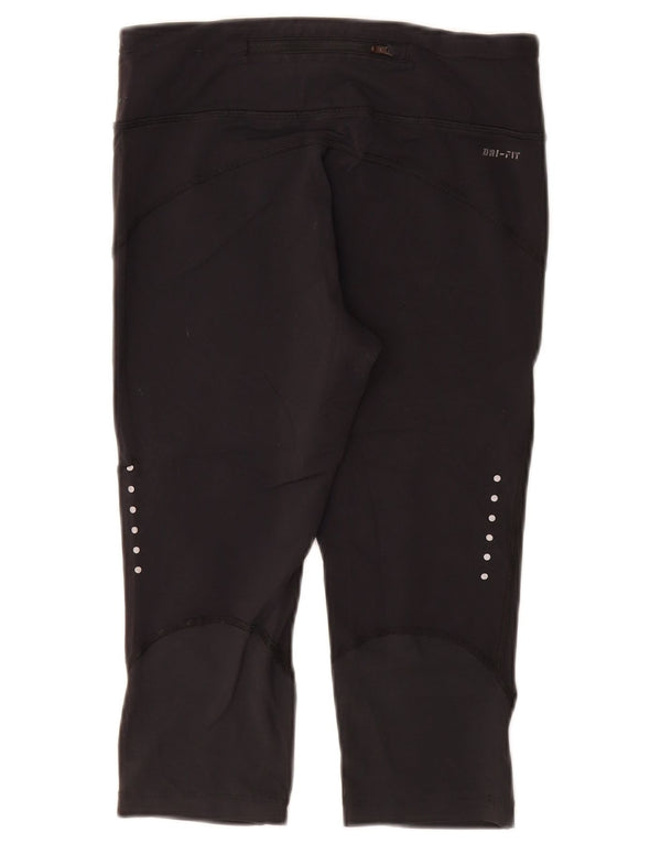 Женские леггинсы-капри Nike Dri Fit UK 8, маленькие черные нейлоновые