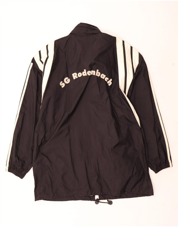 Мужская дождевик Adidas UK 40/42, средний черный, нейлон с цветными блоками