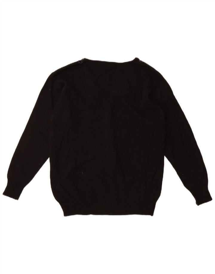 Винтажный женский кардиган-свитер UK 16, большой черный