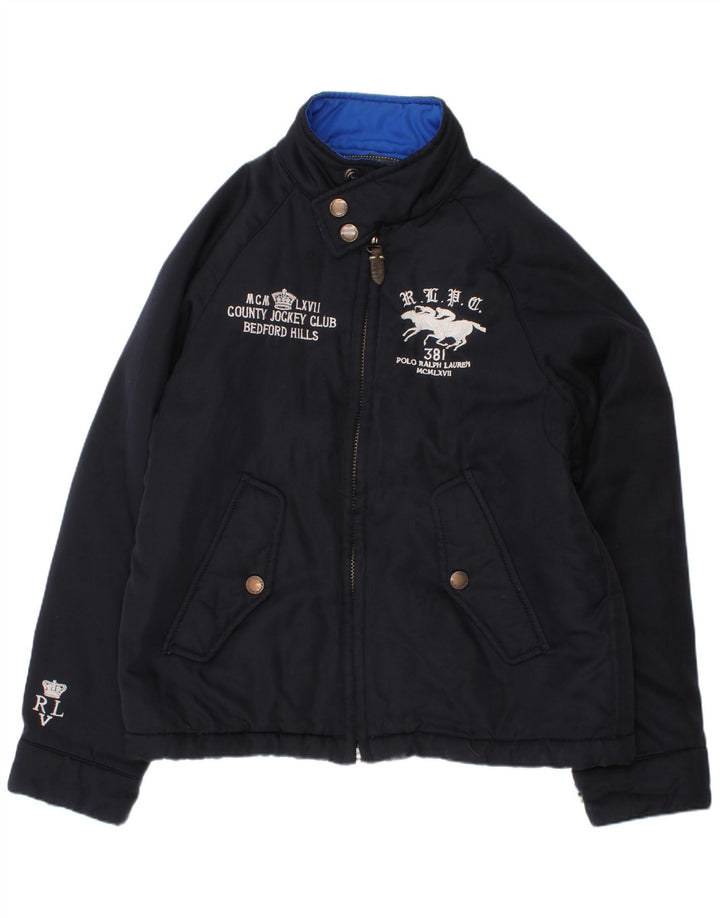 Куртка Харрингтон с графическим рисунком для мальчиков Polo Ralph Lauren, 7–8 лет, маленькая, темно-синяя