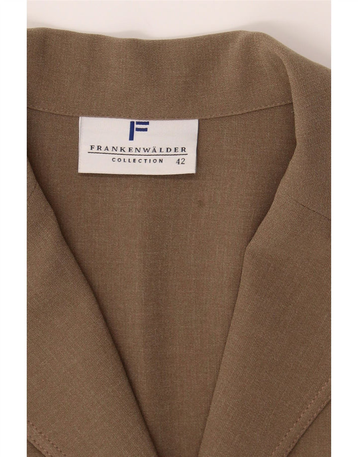 FRANKENWALDER Womens 3/4 Sleeve 3 Button Blazer Jacket EU 42 Large Brown Vintage Frankenwalder and Second-Hand Frankenwalder from Messina Hembry 