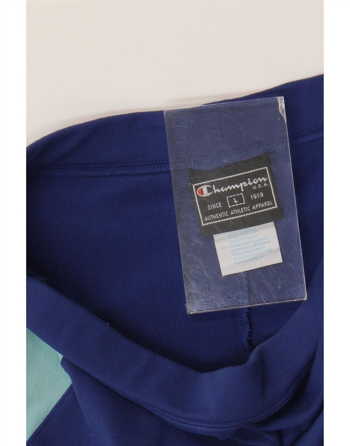 Спортивные шорты CHAMPION для мальчиков 11–12 лет, большие, темно-синие, нейлон с цветными блоками