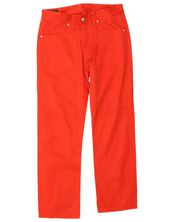 VERSACE Womens Straight Casual Trousers W30 L26 Red Cotton