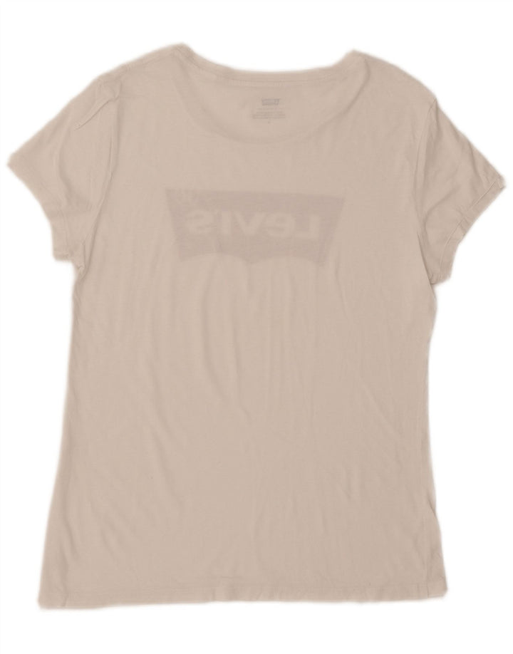 LEVI'S Womens Graphic T-Shirt Top UK 12 Medium White