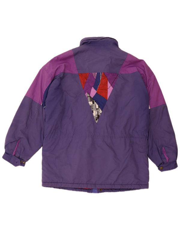 Мужская лыжная куртка с капюшоном SERGIO TACCHINI UK 40, большая темно-синяя с цветными блоками