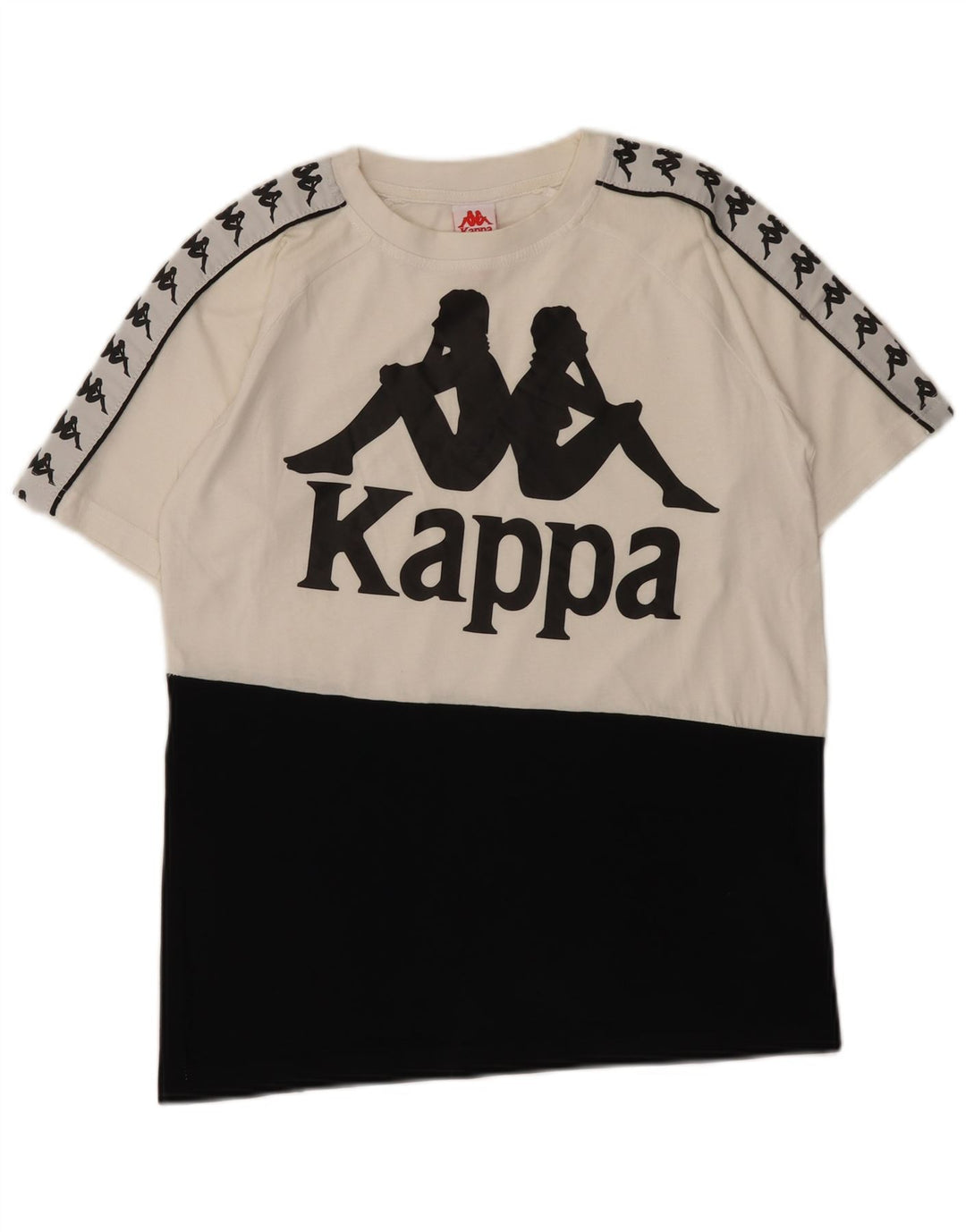 Мужская футболка Kappa с графическим рисунком, маленькая белая, хлопковая с цветными блоками
