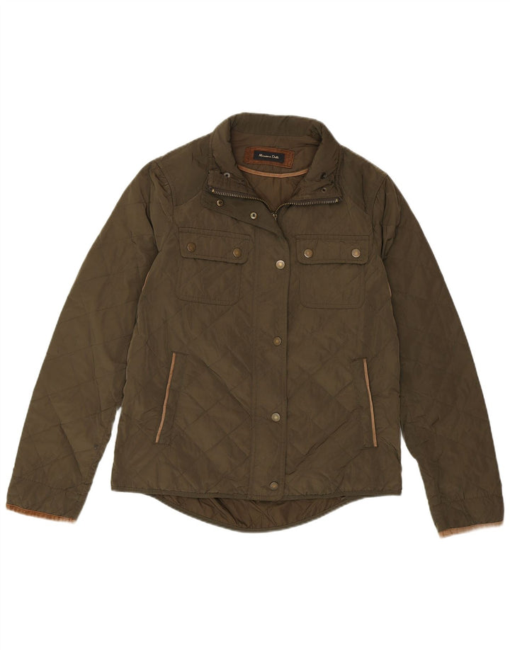 Женская стеганая куртка Massimo Dutti EU 38, средний зеленый нейлон