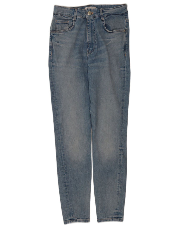 Женские узкие джинсы Zara EU 38, маленькие W28 L28, синие, хлопок