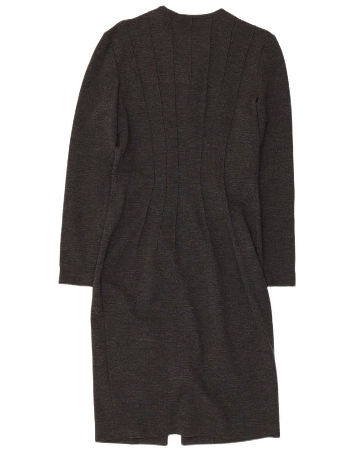 Женское облегающее платье GAI MATTIOLO с длинными рукавами, Великобритания 16, большой размер, серое из натуральной шерсти