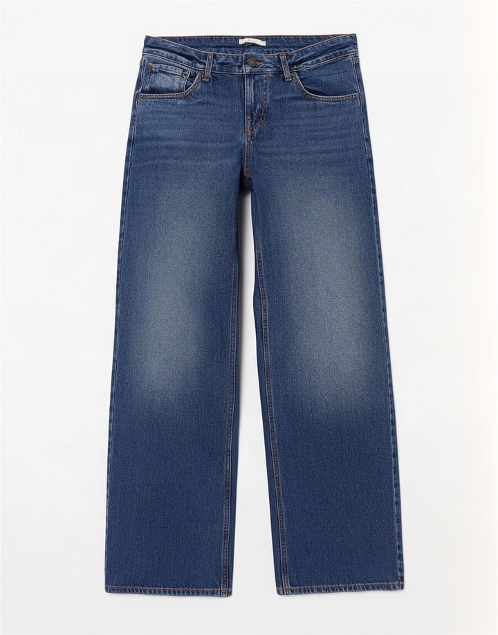 Женские супернизкие широкие джинсы Levi's W31 L34, синий хлопок