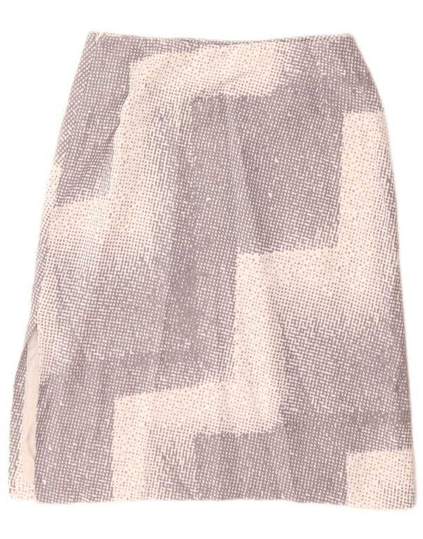 COAST Женская юбка-трапеция UK 8, маленькая W26, серая, с шевроном, вискоза