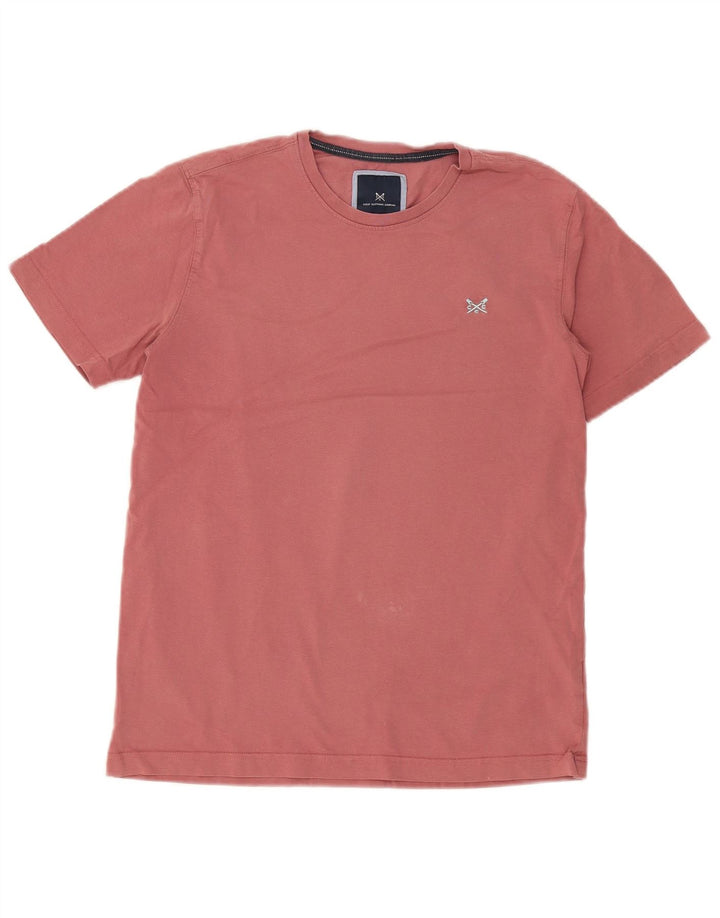 Crew Clothing Мужская футболка из хлопка среднего размера розового цвета