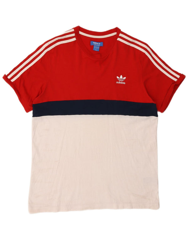 Мужская футболка Adidas Top большого размера из хлопка с цветными блоками