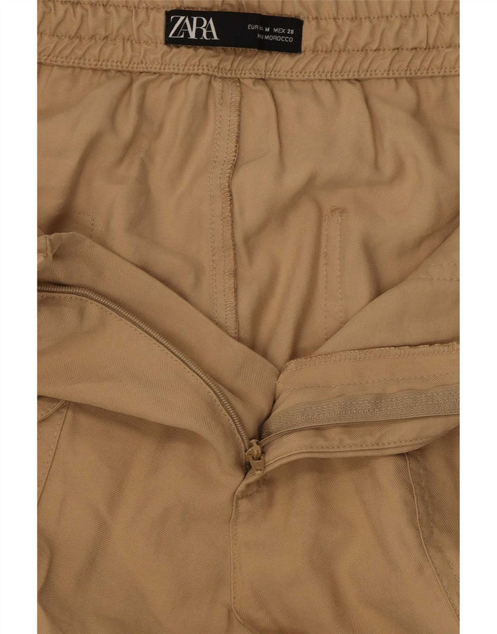 Брюки-карго женские джоггеры Zara Medium W28 L27 Бежевые из вискозы