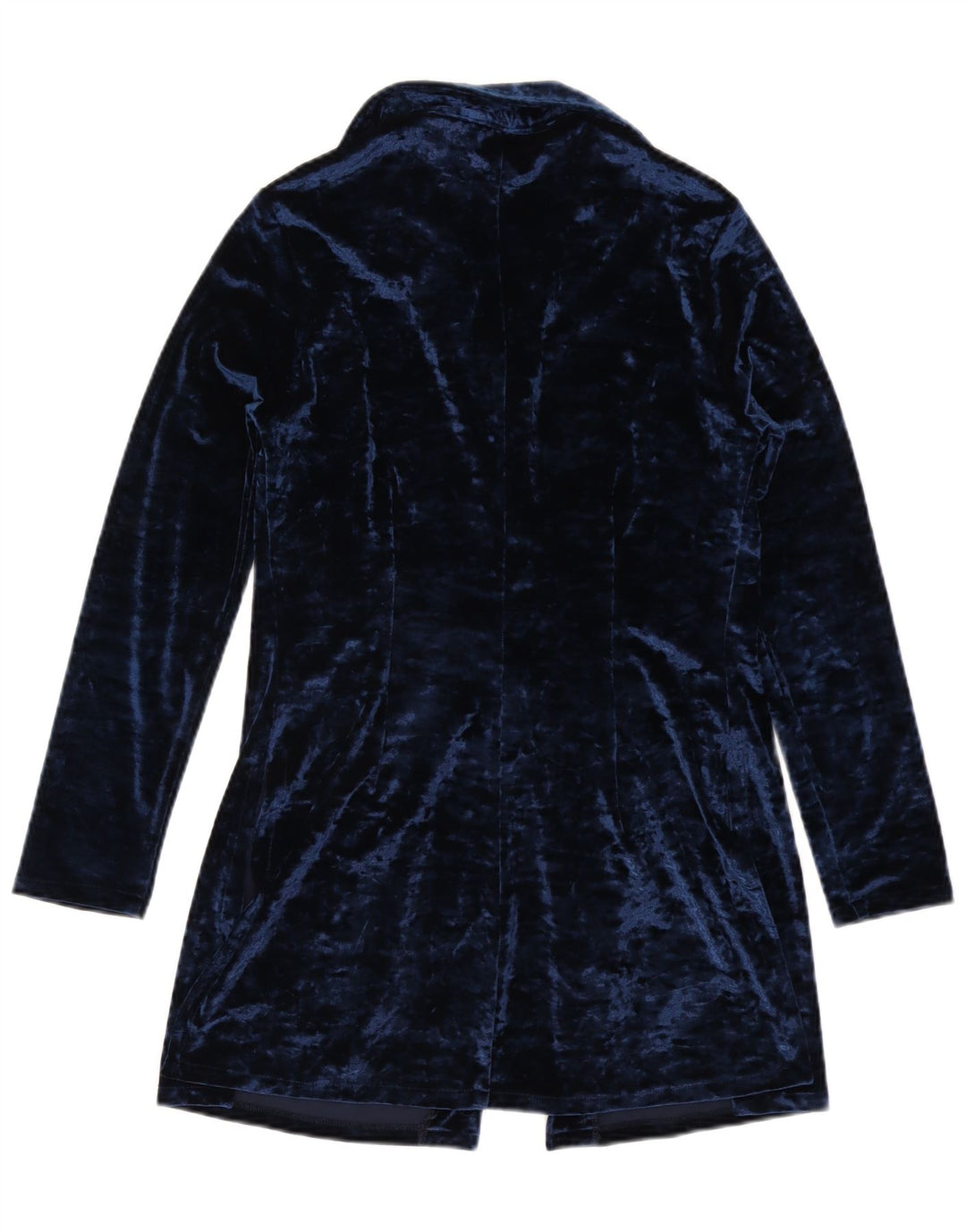 Винтажная женская длинная блузка-рубашка IT 44, средний темно-синий полиэстер