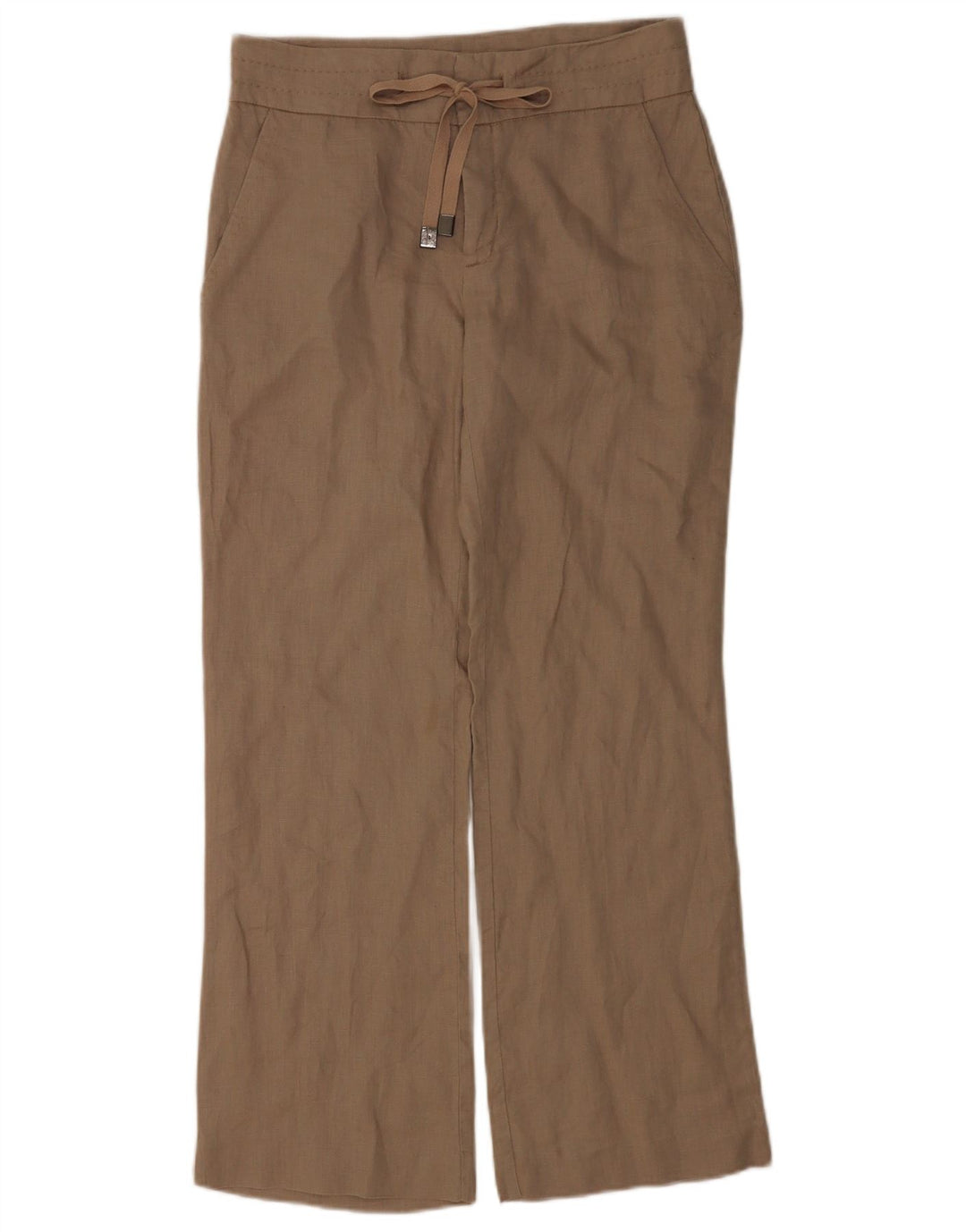 Женские прямые брюки Zara Medium W28 L29, бежевый лен