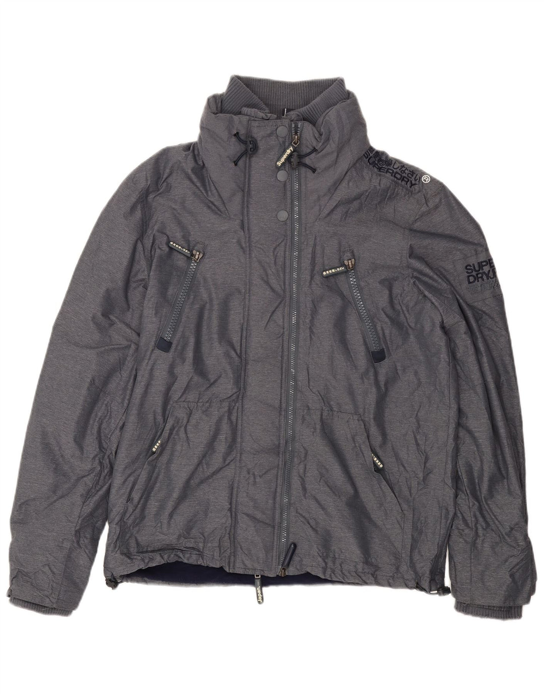 Мужская ветровка с рисунком Superdry UK 42 XL, серый полиэстер