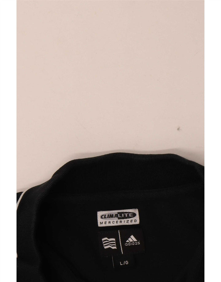 Мужская рубашка-поло Adidas Climalite, большая черная хлопковая