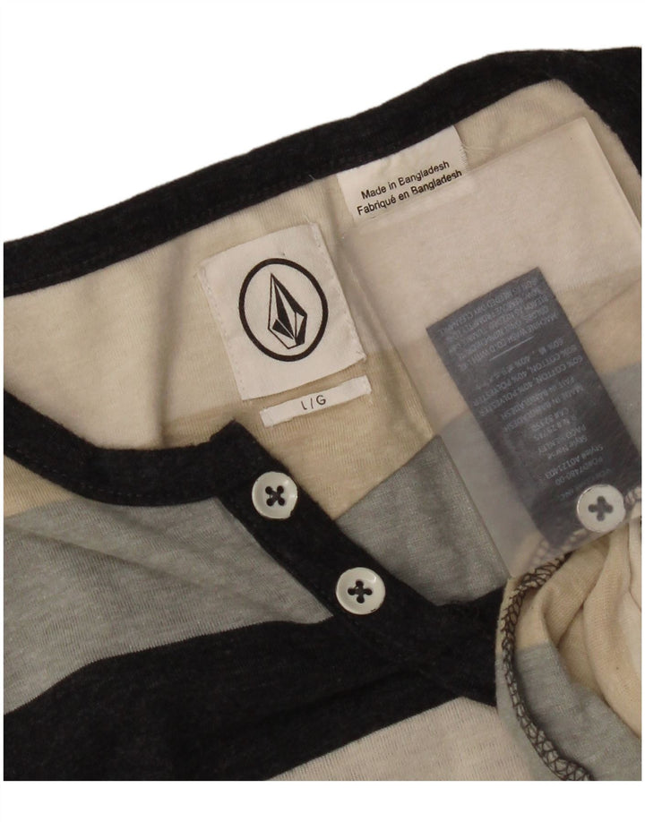 Мужская футболка Volcom из хлопка в большую разноцветную полоску
