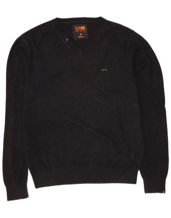 SUN68 Мужской джемпер с v-образным вырезом, средний серый шерстяной свитер