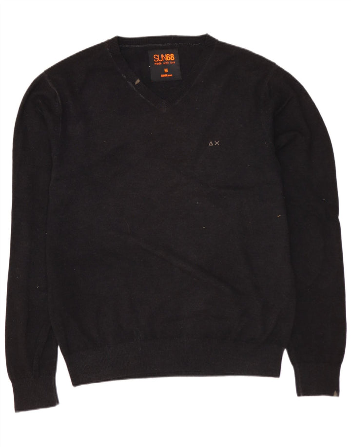 SUN68 Мужской джемпер с v-образным вырезом, средний серый шерстяной свитер