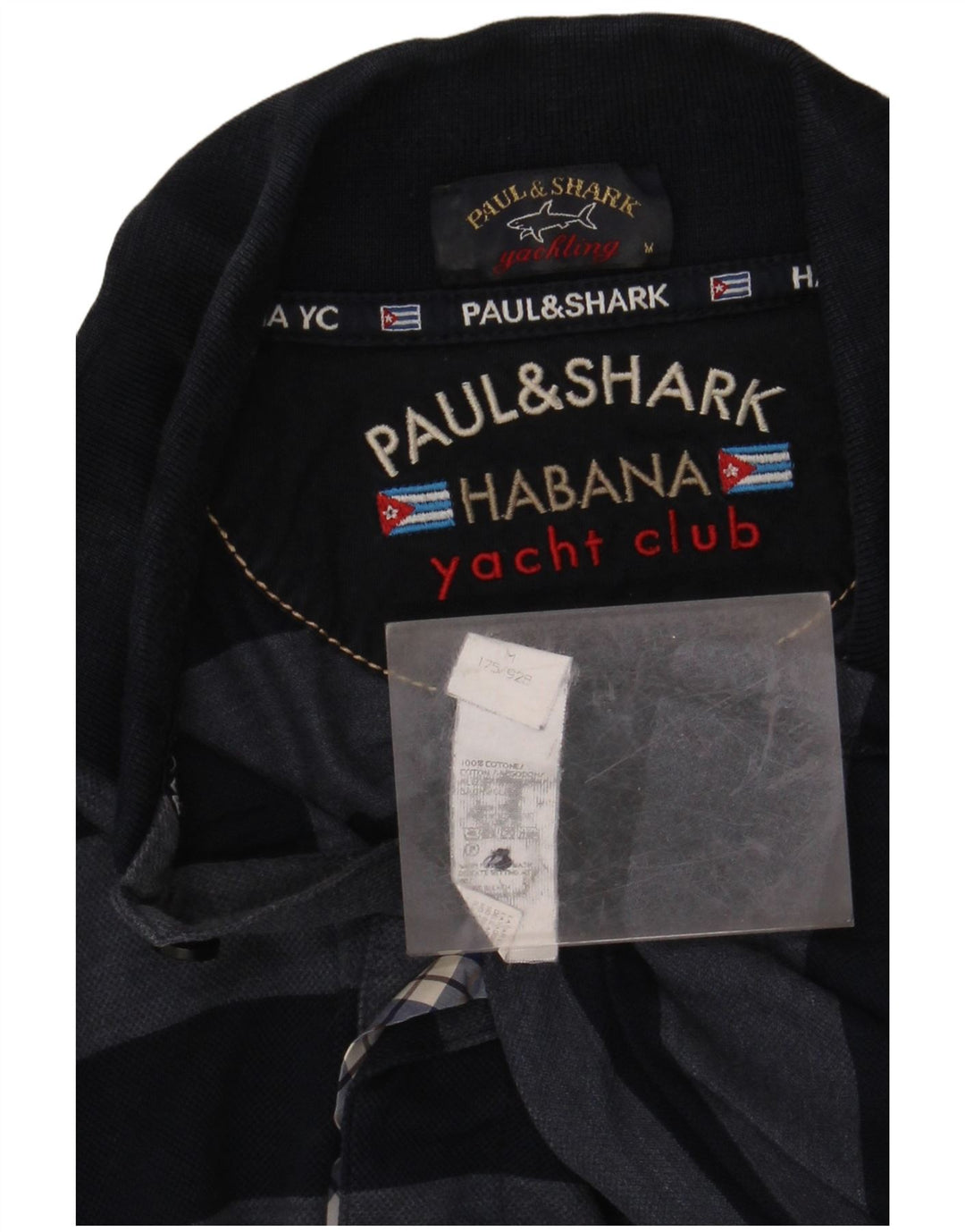 Мужская рубашка-поло PAUL & SHARK для яхтинга, средний размер, темно-синяя полоска, хлопок