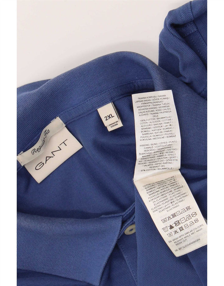 Мужская рубашка-поло стандартного кроя Gant 2XL, синяя, хлопок