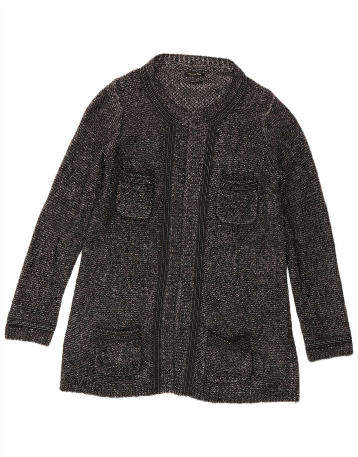 Женский удлиненный кардиган Massimo Dutti UK 14, средний серый в крапинку