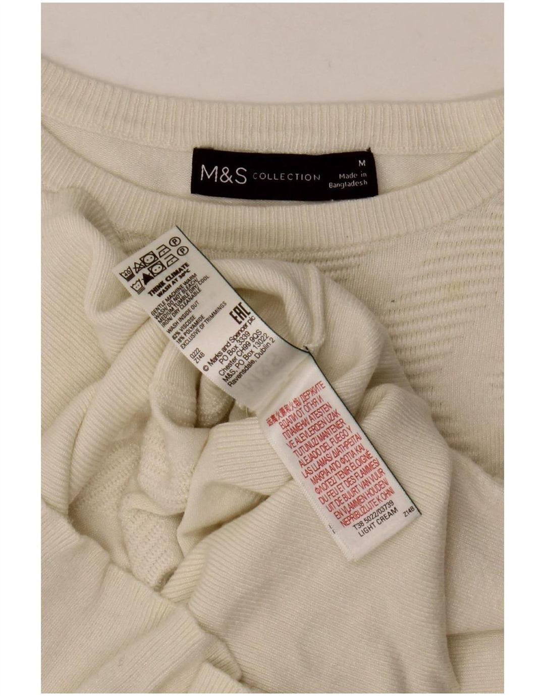 Женский джемпер с вырезом «лодочка» Marks & Spencer UK 12, средний, белый