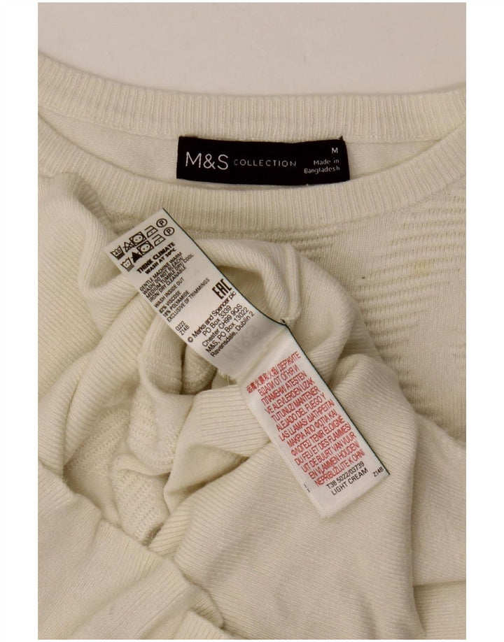 Женский джемпер с вырезом «лодочка» Marks & Spencer UK 12, средний, белый