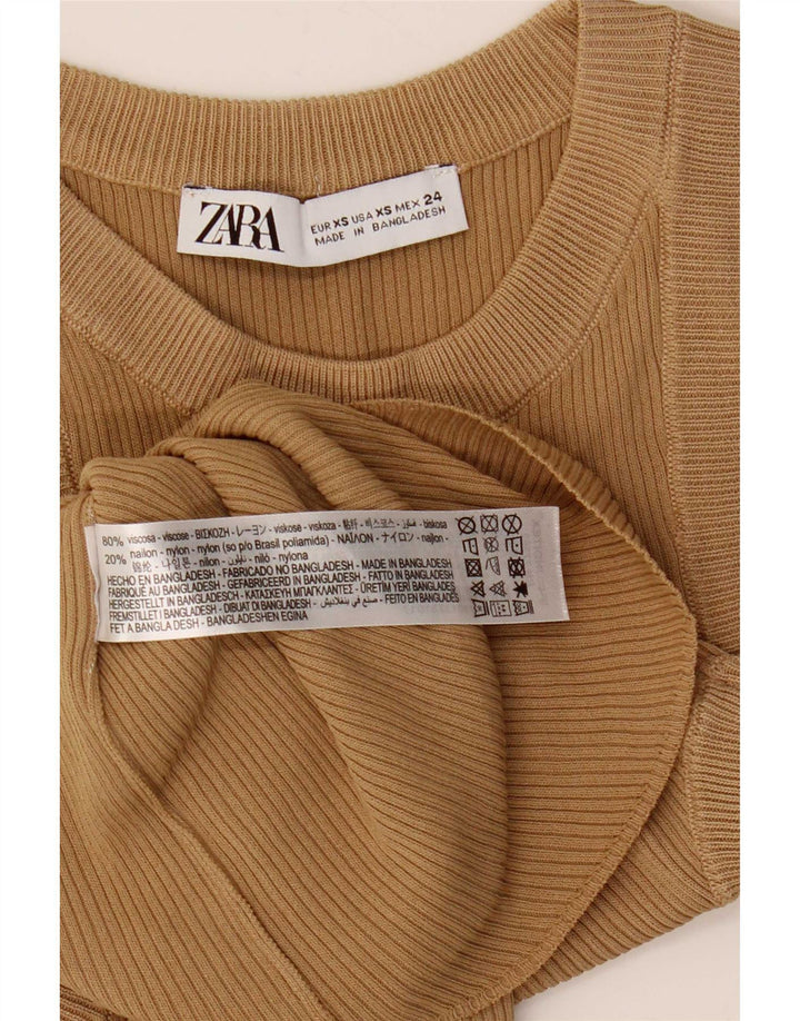 Женский жилет Zara UK 4 XS Бежевый из вискозы