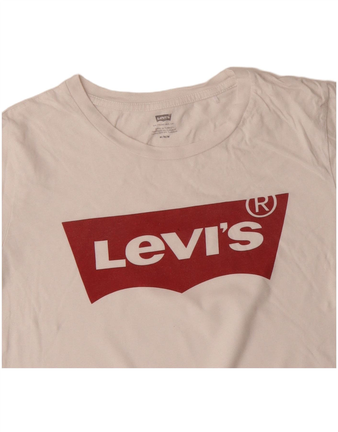 Женская футболка с рисунком LEVI'S Top UK 14, средний размер, белый хлопок