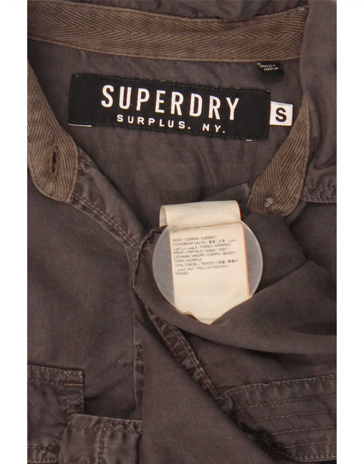 Женская рубашка в стиле милитари Superdry UK 10, маленькая, серая, вискоза