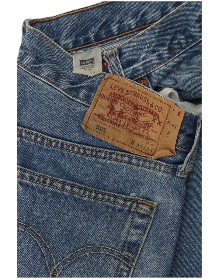 Мужские джинсы-капри LEVI'S 501 W34 L19 синие, хлопок