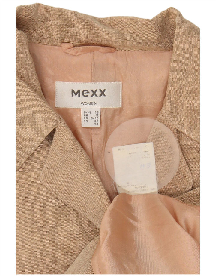 MEXX Womens 4 Button Blazer Jacket UK 12 Medium Beige Linen