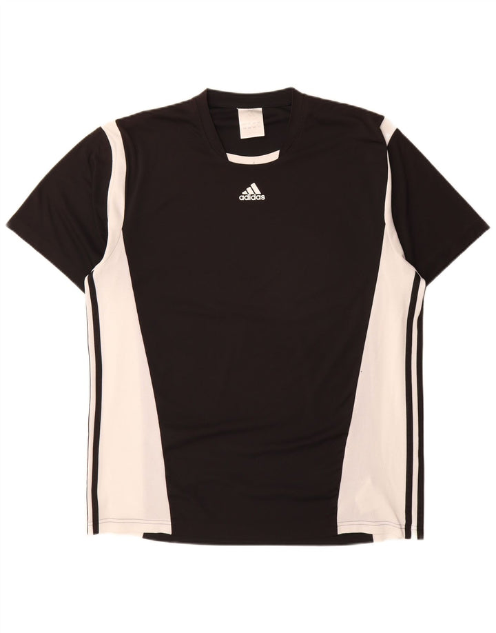 Мужская футболка Adidas Top XL черная из полиэстера с цветными блоками